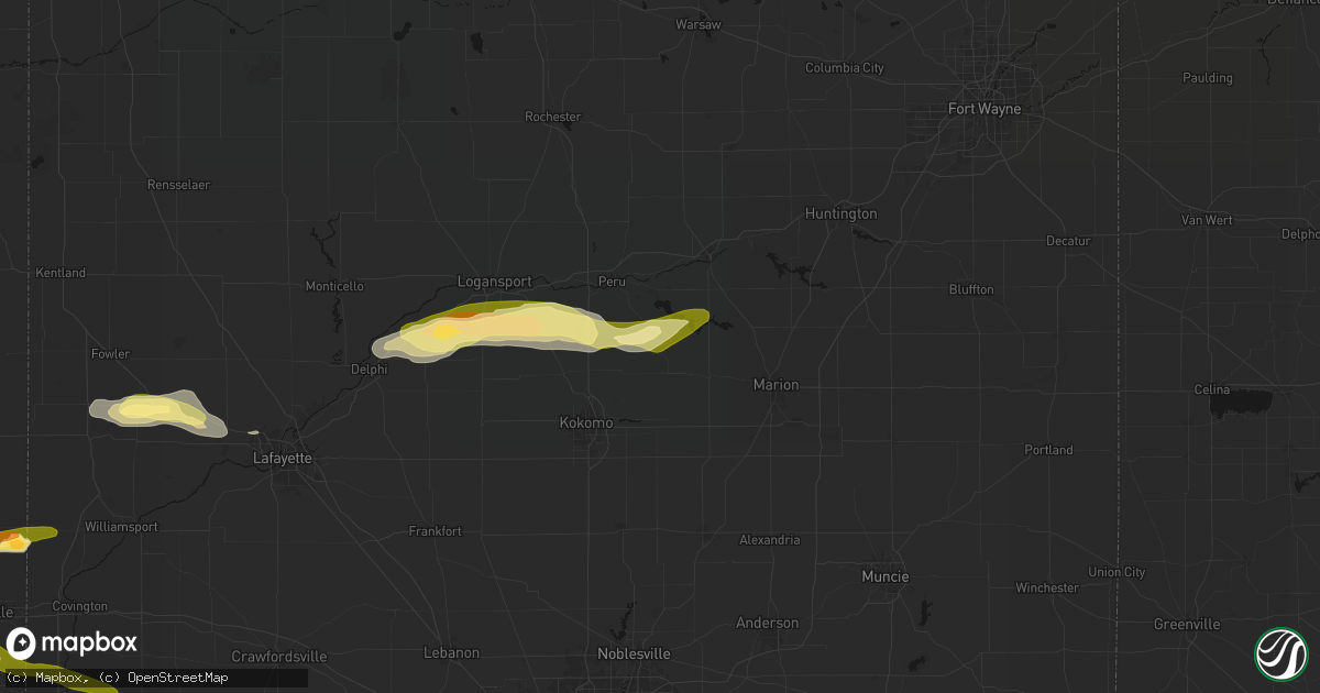 Hail map in Amboy, IN on June 16, 2026