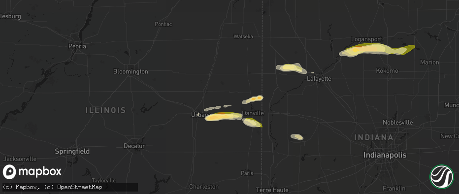 Hail map in Armstrong, IL on June 16, 2026