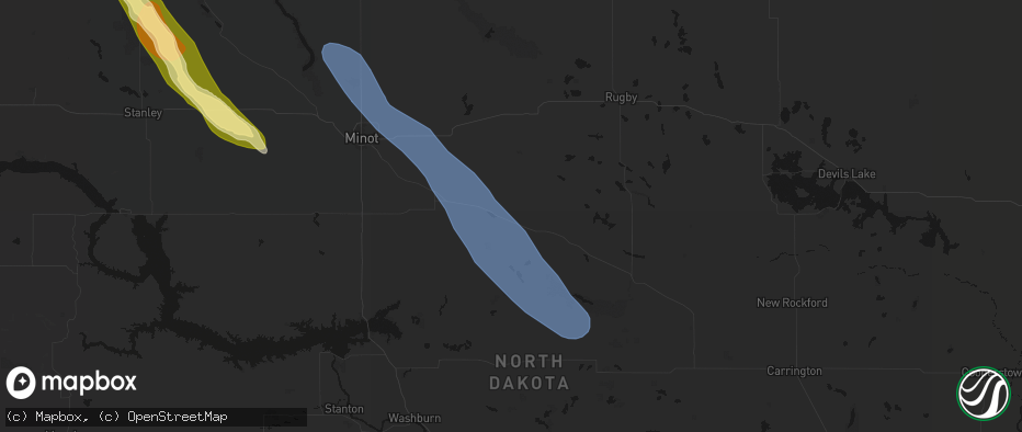 Hail map in Balfour, ND on June 16, 2026