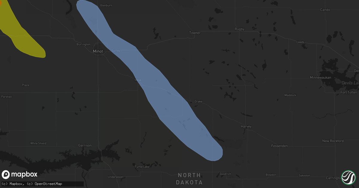 Hail map in Balfour, ND on June 16, 2026