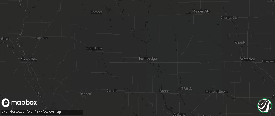 Hail map in Barnum, IA on June 16, 2026