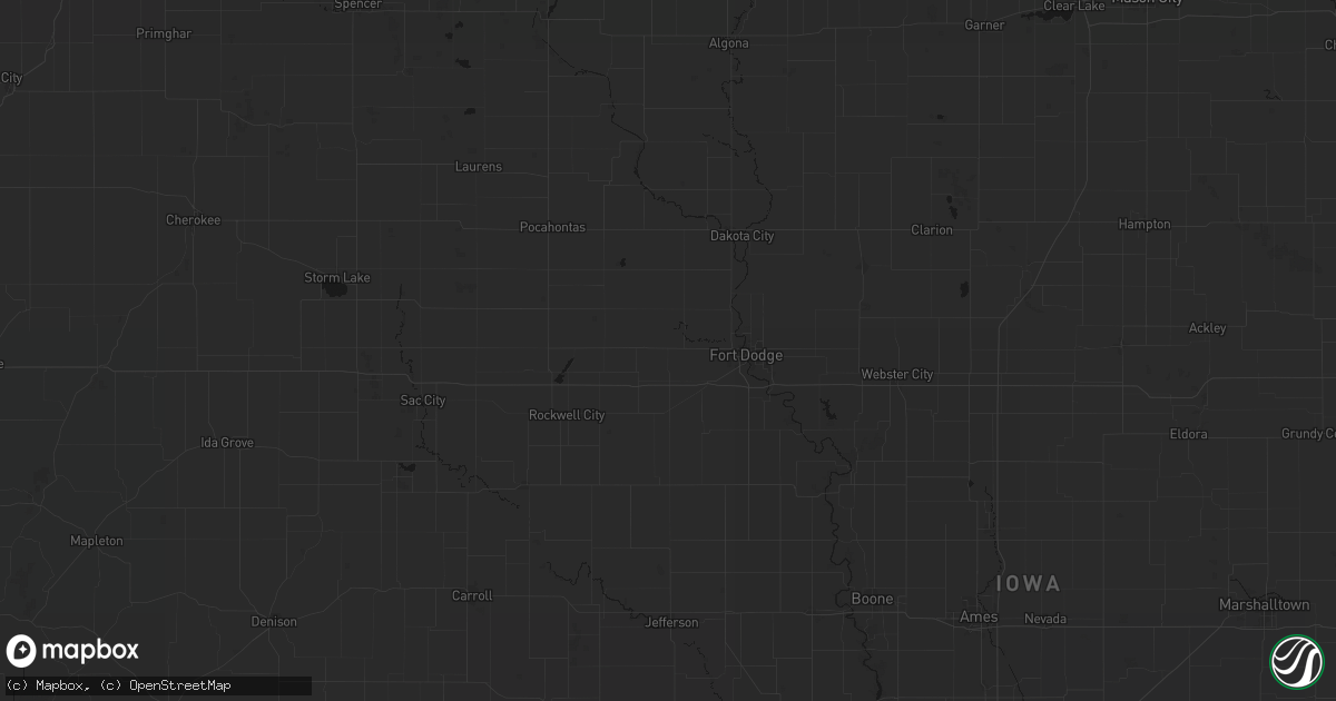 Hail map in Barnum, IA on June 16, 2026