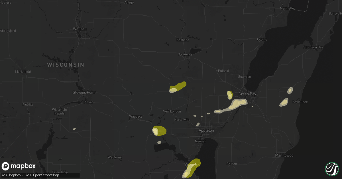 Hail map in Bear Creek, WI on June 16, 2026