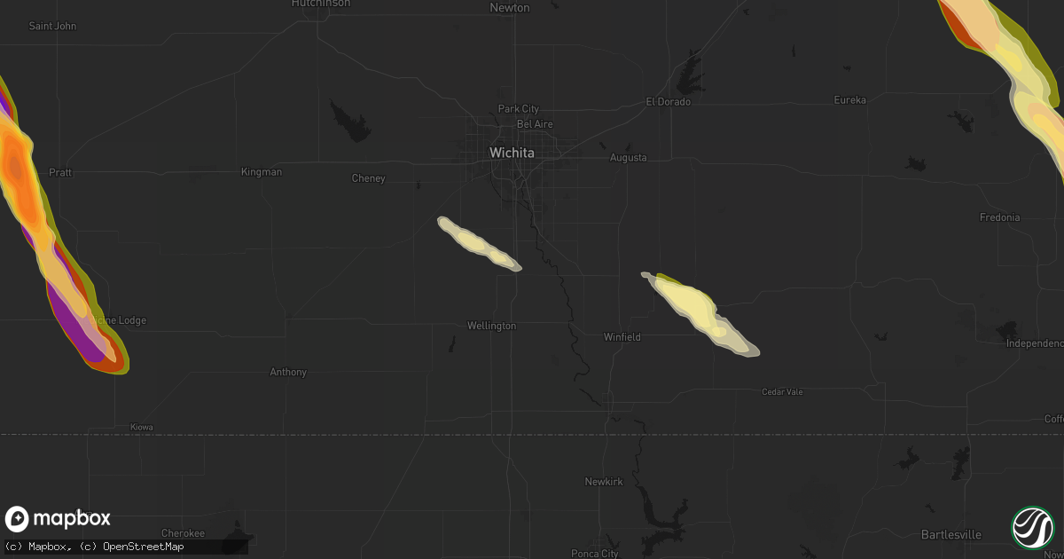 Hail map in Belle Plaine, KS on June 16, 2026