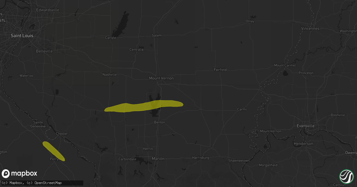 Hail map in Belle Rive, IL on June 16, 2026