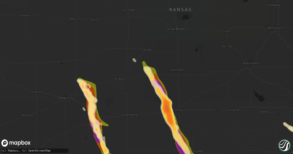 Hail map in Belpre, KS on June 16, 2026