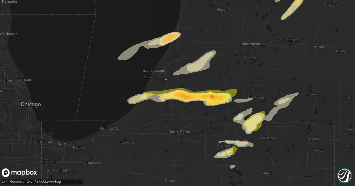 Hail map in Berrien Center, MI on June 16, 2026
