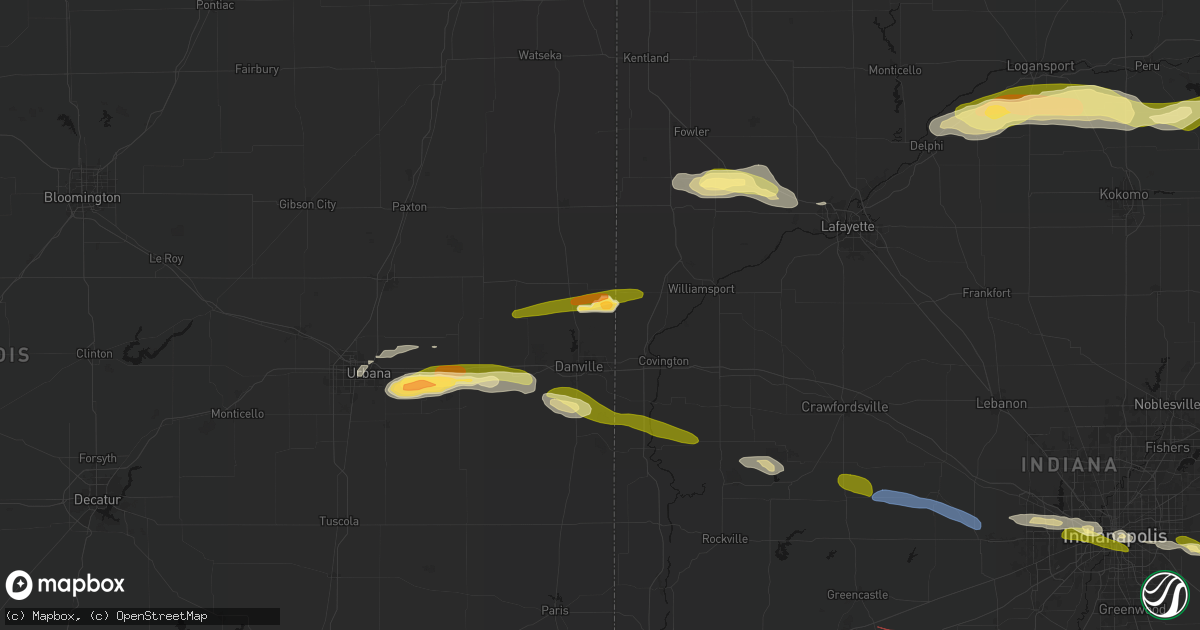 Hail map in Bismarck, IL on June 16, 2026