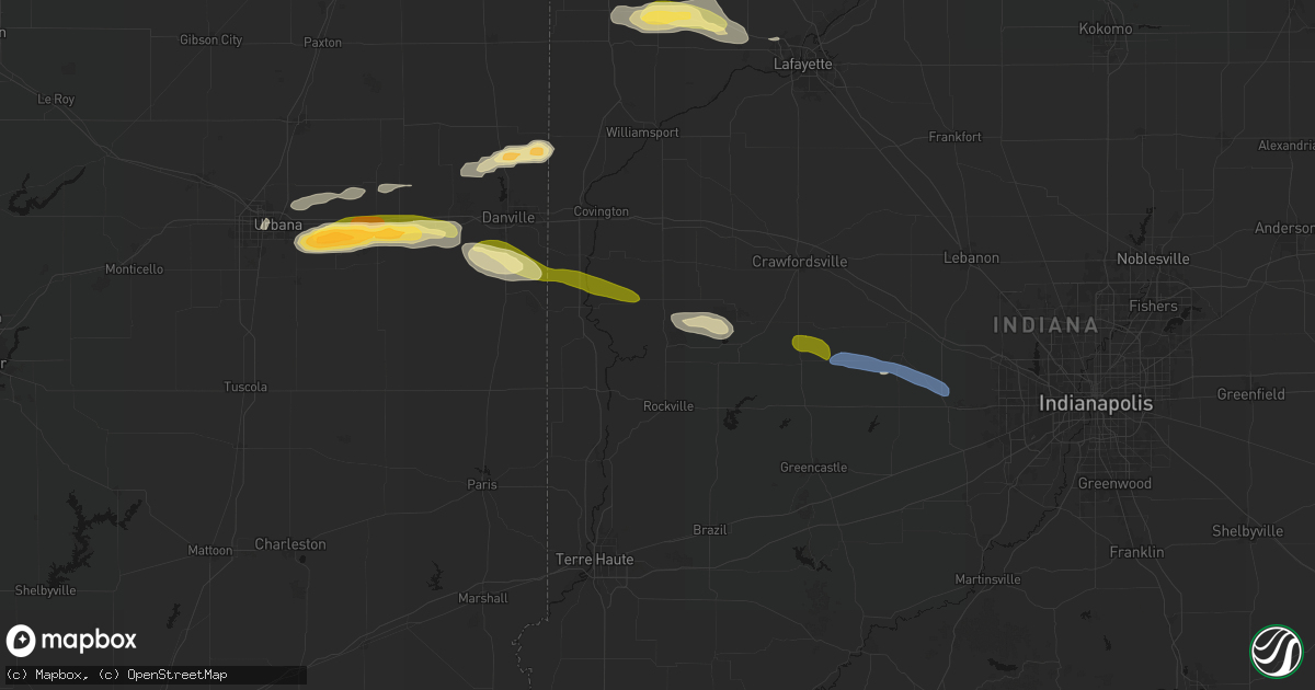 Hail map in Bloomingdale, IN on June 16, 2026