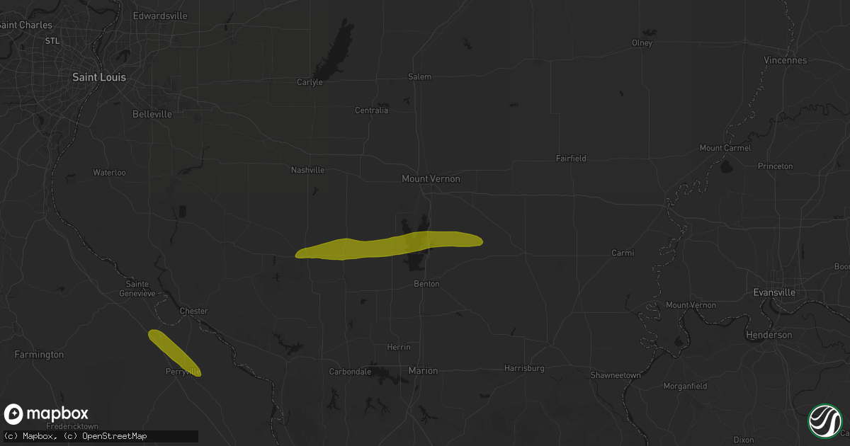 Hail map in Bonnie, IL on June 16, 2026