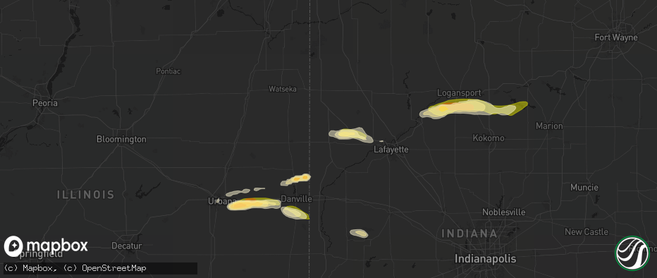 Hail map in Boswell, IN on June 16, 2026