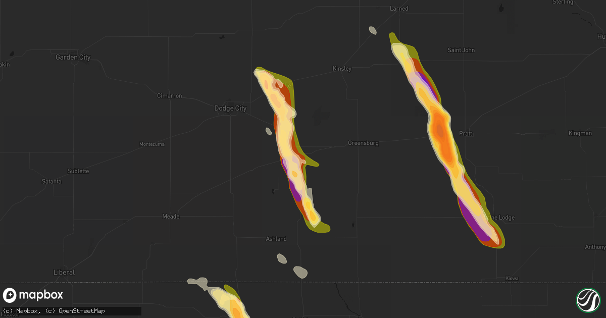 Hail map in Bucklin, KS on June 16, 2026