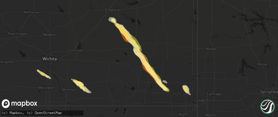 Hail map in Buffalo, KS on June 16, 2026