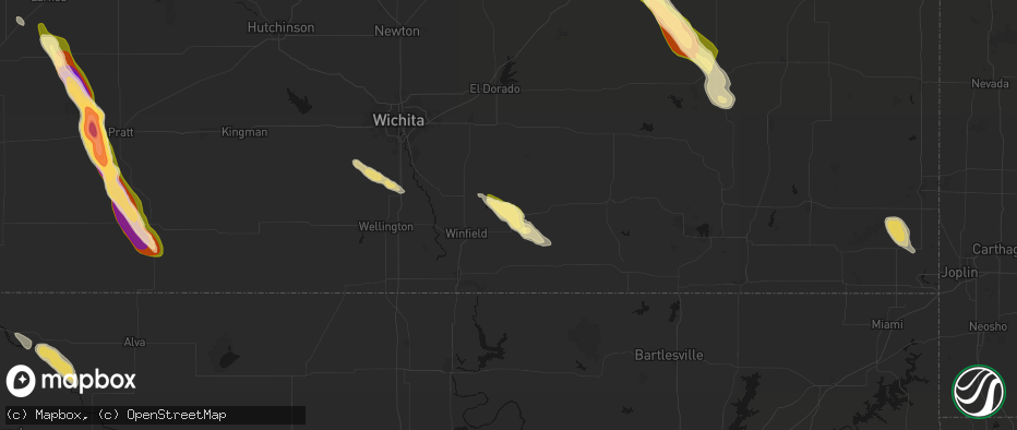 Hail map in Burden, KS on June 16, 2026