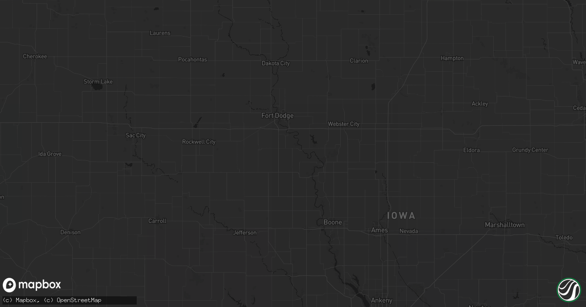 Hail map in Burnside, IA on June 16, 2026