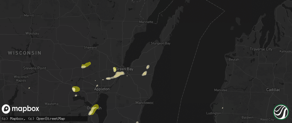 Hail map in Casco, WI on June 16, 2026