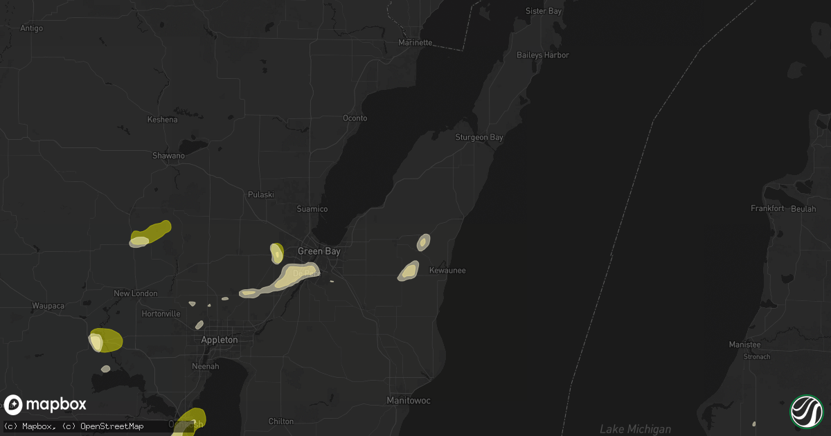 Hail map in Casco, WI on June 16, 2026