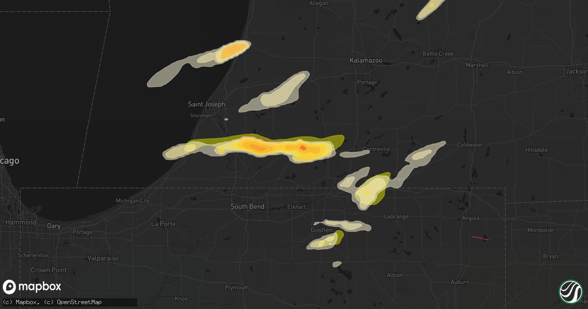 Hail map in Cassopolis, MI on June 16, 2026