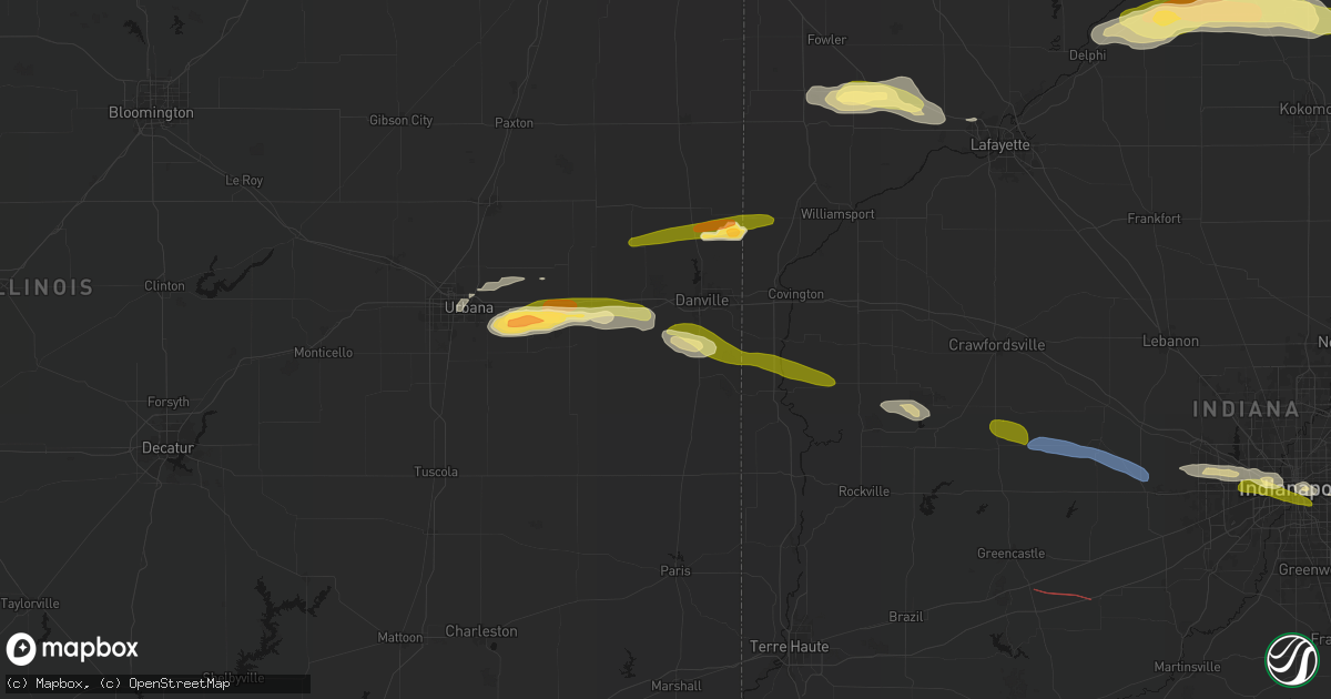 Hail map in Catlin, IL on June 16, 2026