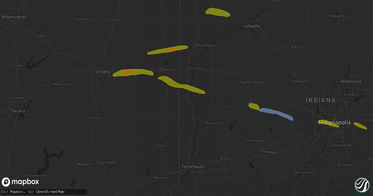 Hail map in Cayuga, IN on June 16, 2026