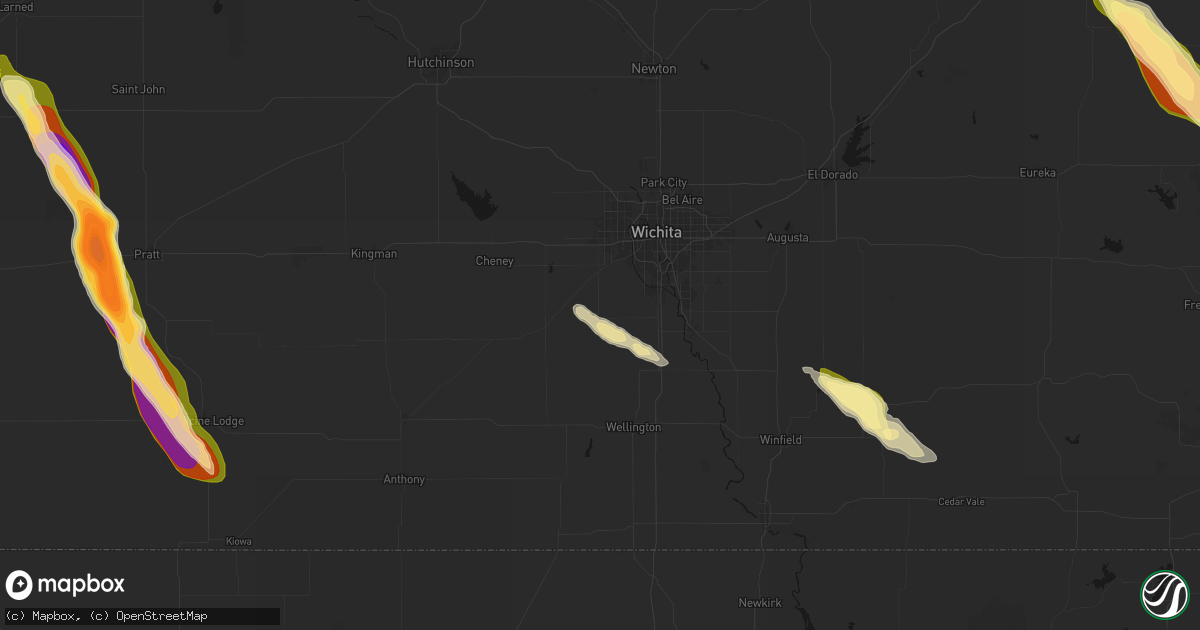 Hail map in Clearwater, KS on June 16, 2026