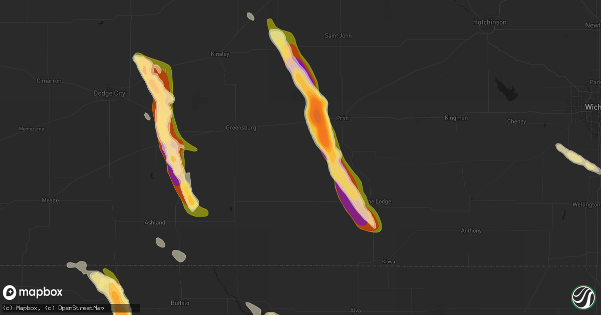 Hail map in Coats, KS on June 16, 2026