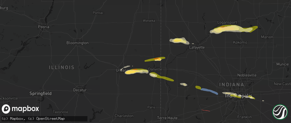 Hail map in Collison, IL on June 16, 2026