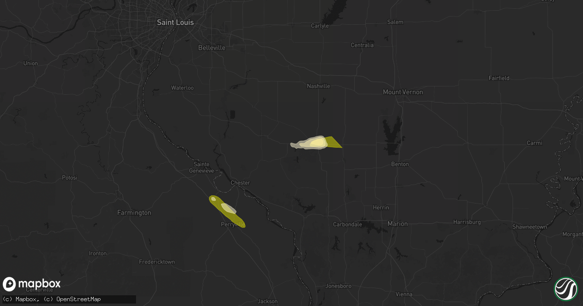 Hail map in Cutler, IL on June 16, 2026