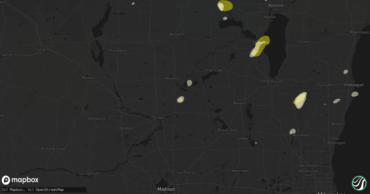 Hail map in Dalton, WI on June 16, 2026