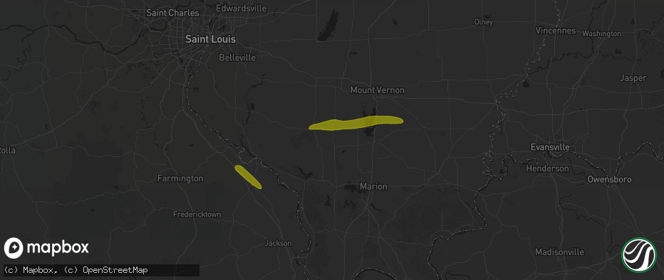 Hail map in Du Quoin, IL on June 16, 2026