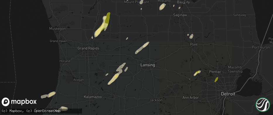 Hail map in Eagle, MI on June 16, 2026
