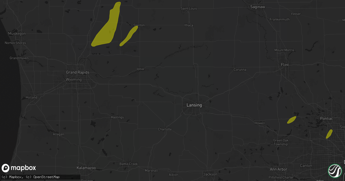 Hail map in Eagle, MI on June 16, 2026