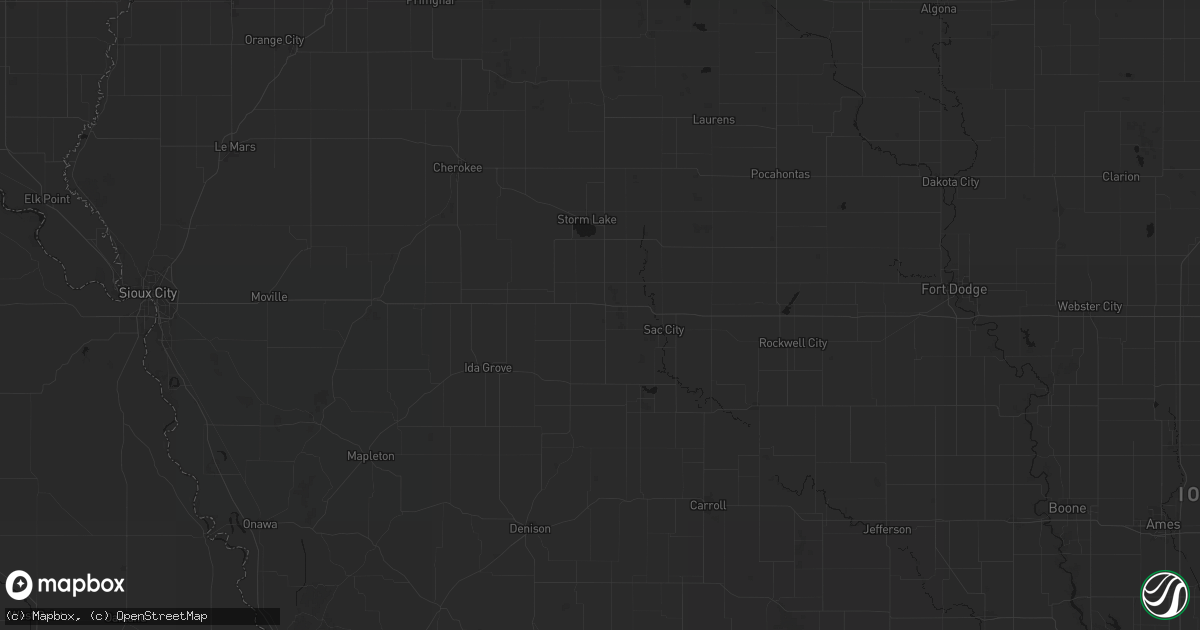 Hail map in Early, IA on June 16, 2026