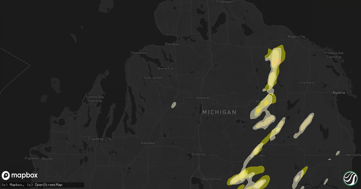 Hail map in Elmira, MI on June 16, 2026
