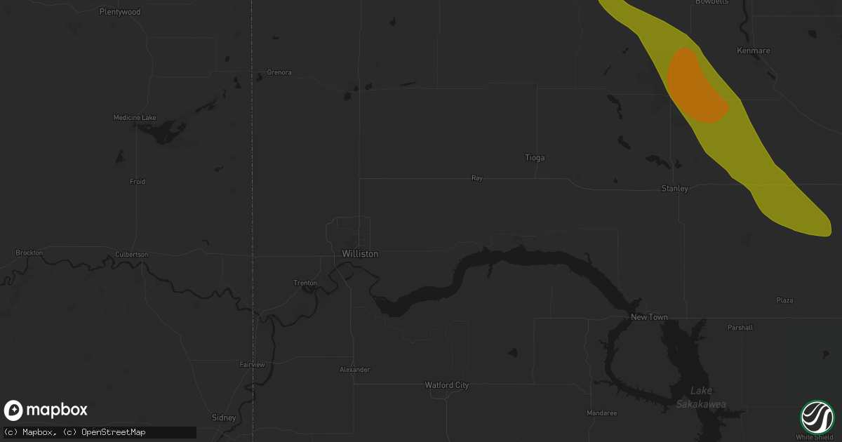 Hail map in Epping, ND on June 16, 2026