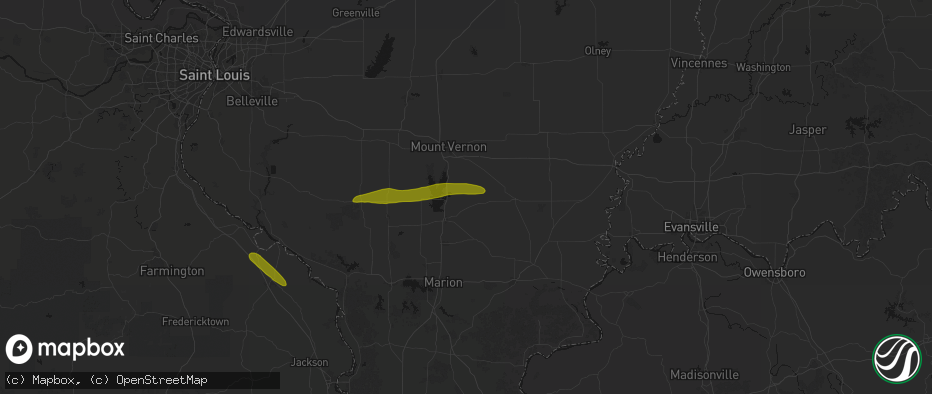 Hail map in Ewing, IL on June 16, 2026