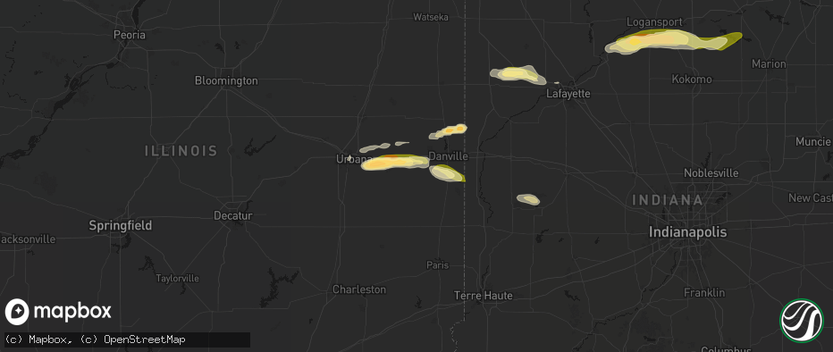 Hail map in Fairmount, IL on June 16, 2026