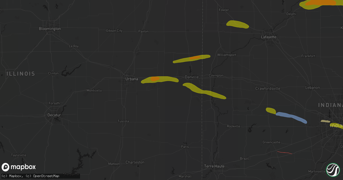 Hail map in Fairmount, IL on June 16, 2026