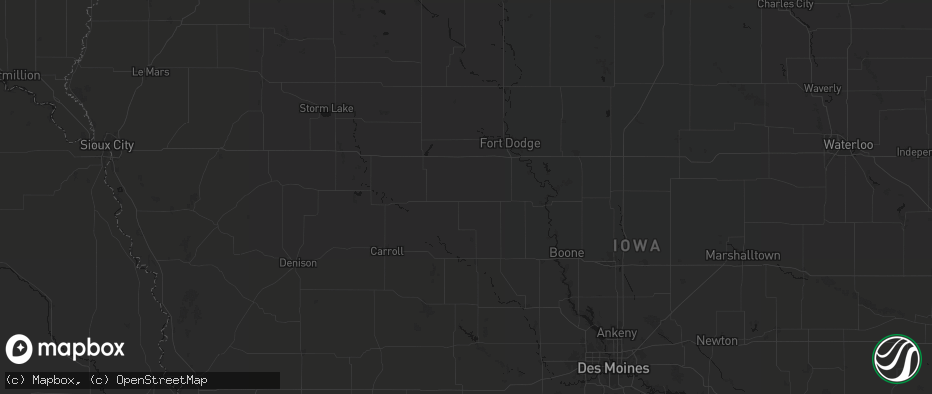 Hail map in Farnhamville, IA on June 16, 2026