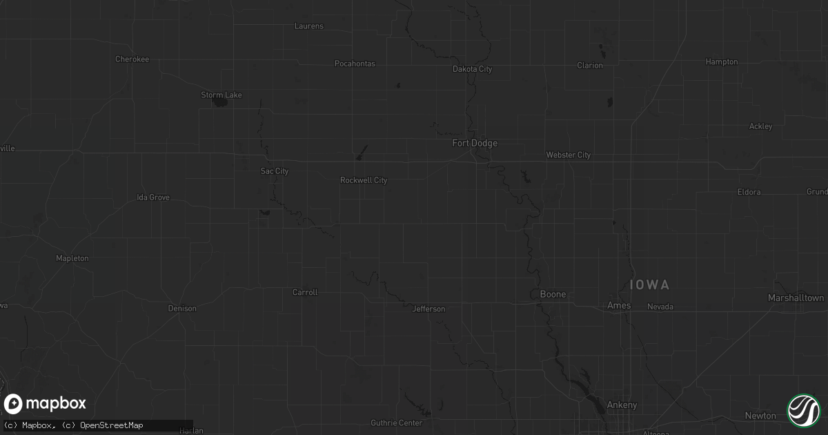 Hail map in Farnhamville, IA on June 16, 2026