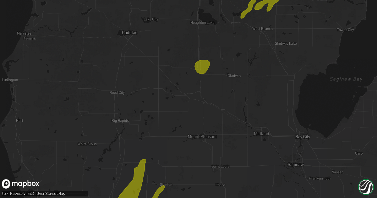 Hail map in Farwell, MI on June 16, 2026