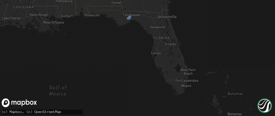 Hail map in Florida on June 16, 2026