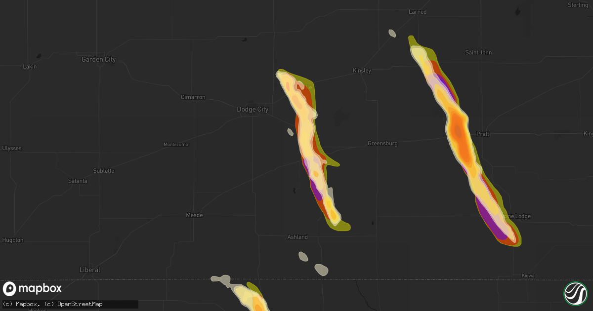Hail map in Ford, KS on June 16, 2026