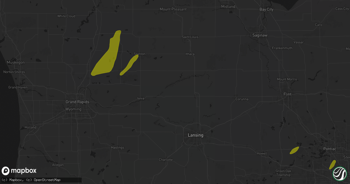 Hail map in Fowler, MI on June 16, 2026