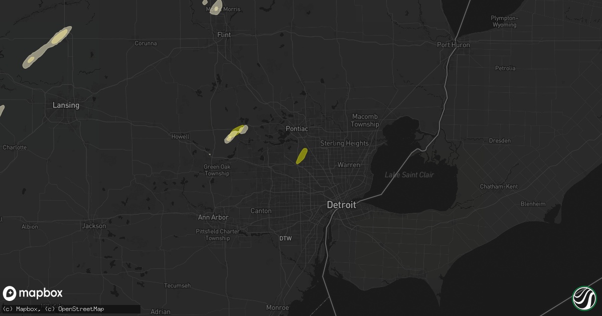 Hail map in Franklin, MI on June 16, 2026