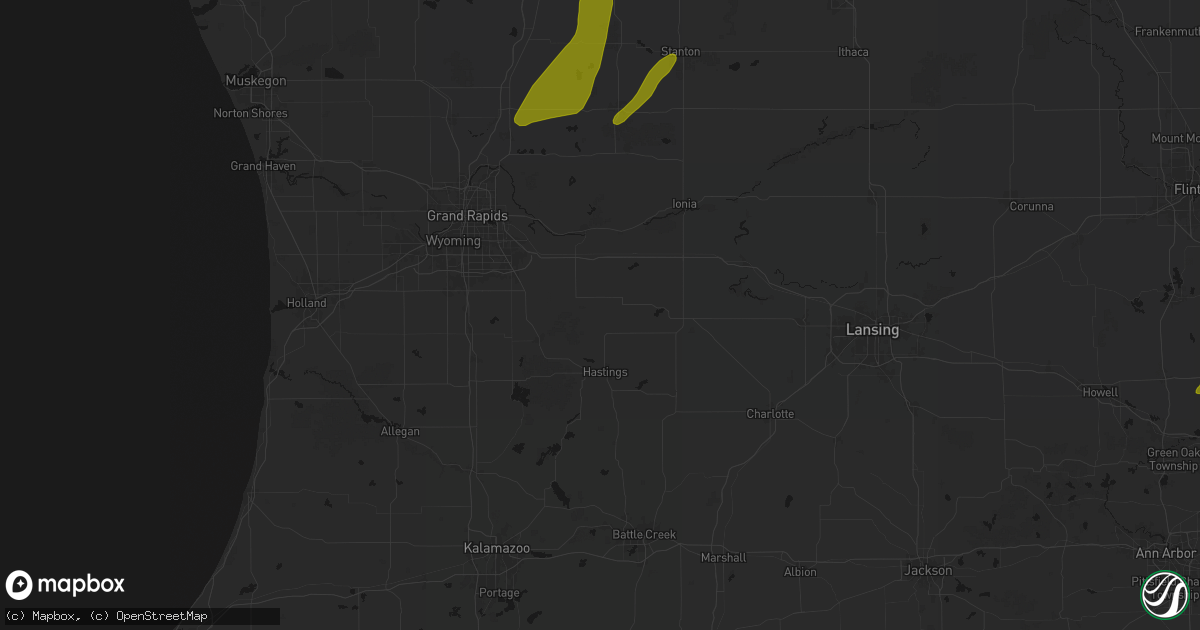 Hail map in Freeport, MI on June 16, 2026