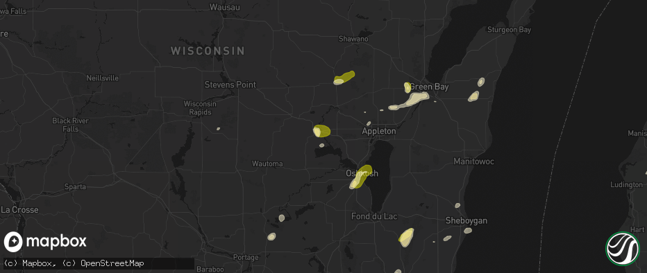 Hail map in Fremont, WI on June 16, 2026