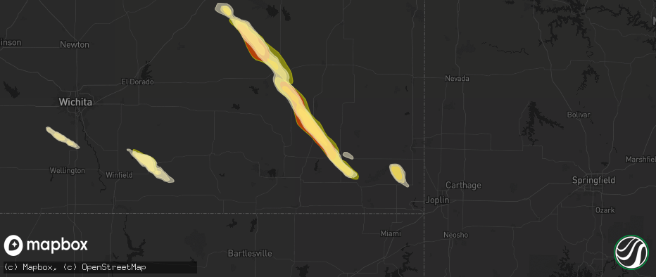 Hail map in Galesburg, KS on June 16, 2026