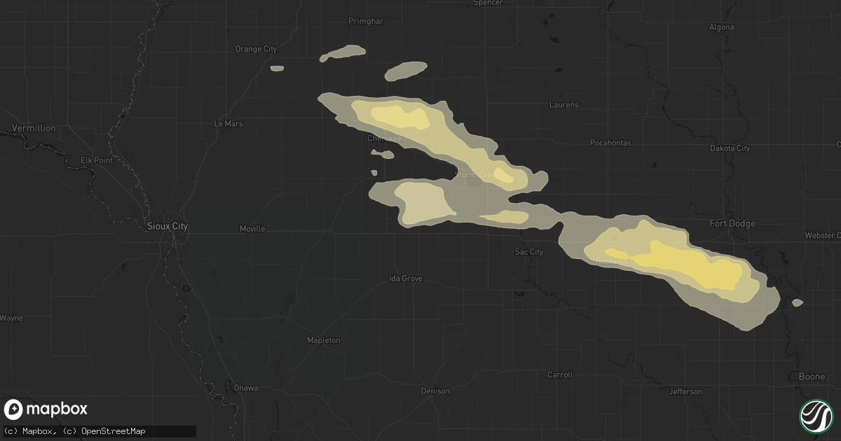 Hail map in Galva, IA on June 16, 2026