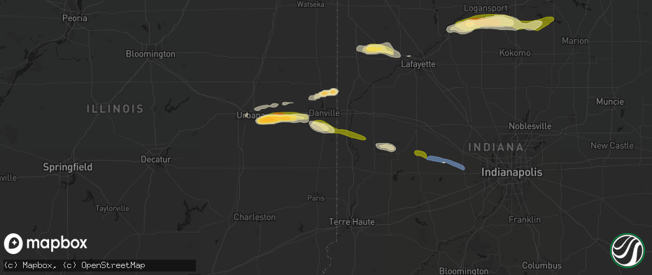 Hail map in Georgetown, IL on June 16, 2026